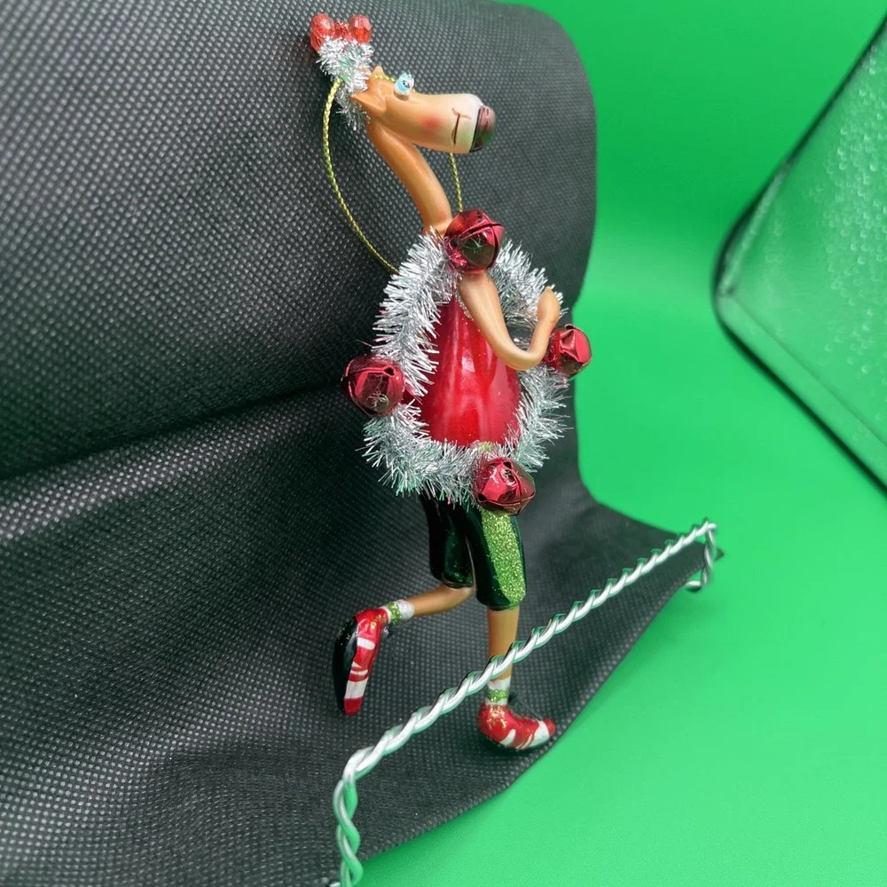 Christmas Elk Dancing Christmas Tree Ornament With Glitter Pants 6